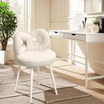 Tabouret de coiffeuse avec n?ud papillon - cremlank - chaise de maquillage - acier carbone - moderne ...