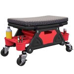 Tabouret datelier mobile - homcom - charge 135 kg - avec roulettes rotatif � 360� - avec plateaux coulissants ...