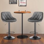 Tabouret debar reglables en hauteur cuisine - vivolilv - tabourets de bar couleurs gris 2pcs - velours ...