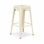 Tabouret design industriel ? m�tal beige brillant ? cuisine bar ilot central