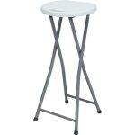 Tabouret haut pliant - 7house - 30x76cm - r�sine blanche - acier - pliable