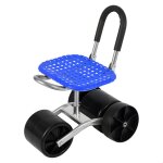 Tabouret de jardin sur roulettes - chariot de jardin mobile avec sige pivotant  360 scooter de jardin ...