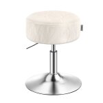 Tabouret de maquillage, rglable en hauteur, pivotant  360 degrs, en pu, coussin pais, moderne, blanc ...