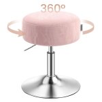 Tabouret de maquillage r�glable en hauteur pivotant � 360 degr�s en pu coussin �pais moderne rose bonbon ...