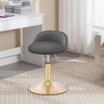 Tabouret maquillage - woltu tabouret bar pivotant velours - hauteur réglable - gris foncé + or Tabouret maquillage - woltu tabouret bar pivotant velours - hauteur réglable - gris foncé + or