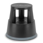 Tabouret marchepied plastique renforc� noir - mobile sur roulettes fixe d�s 5 kg charge 150 kg antid�rapant ...