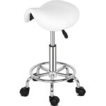 Tabouret de massage - alightup - blanc - hauteur rglable - roulette - rotation  360
