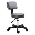 Tabouret massage - homcom - rglable en hauteur -  roulettes - pivotant - dossier ergonomique - gris ...