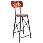 Tabouret en mtal rouge