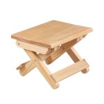 Tabouret pliant - mazar - bois de pin - portable - enfant - 24x19x18cm