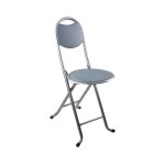 Tabouret pliant - 7h seven house - eleonor - acier - gris - 32x36x73. 5cm