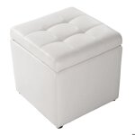 Tabouret pouf salon - relax4life - cuir pu - pieds antid�tapants - pouf repose pieds en �ponge - charge ...