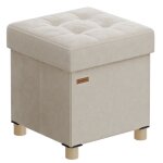 Tabouret de rangement cube pliable 38 x 38 x 40 cm 37 l surface en velours pour chambre salon dortoir ...