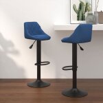 Meilleures tabourets rglable en hauteur dassise tabourets de bar lot de 2 bleu velours ssd12814721