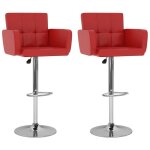 Meilleures tabourets r�glable en hauteur dassise tabourets de bar lot de 2 rouge similicuir ssd62624521 ...
