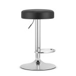 Tabouret rojst - �co - cuir noir / base chrom�e