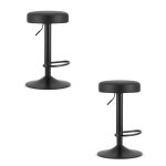 Tabouret rojst - �co - cuir noir / base noire x 2