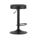 Tabouret - rojst - �co - cuir noir - hauteur r�glable - base noire - design contemporain