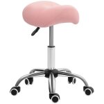 Tabouret à roulettes - homcom - hauteur réglable 49 - 61 cm et selle ergonomique - polyuréthane et métal ... Tabouret à roulettes - homcom - hauteur réglable 49 - 61 cm et selle ergonomique - polyuréthane et métal ...