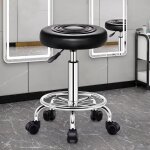 Tabouret � roulettes r�glable et pivotante - 32x32x45cm - rotation � 360 degr�s adapt�e pour les bars ...