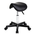 Tabouret  roulettes tabouret de selle ergonomique pivotante hauteur rglable 50 - 60. 5 cm noir