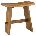 Tabouret de salle de bain en teck - vidaxl - marron - 50 x 295 x 505 cm - bois de teck massif - design ...