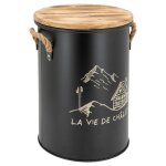 Tabouret et seau à pellets métal laqué la vie de chalet Tabouret et seau à pellets métal laqué la vie de chalet