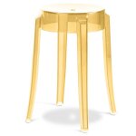 Tabouret victoire - 47cm - design transparent jaune