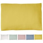 Taie doreiller - le lit de mon bb - 40x60 cm - gaze de coton - jaune safran - sac