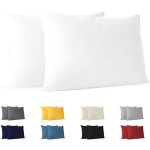 Taie oreiller 30x50 cm (lot 2) 100% coton jersey 150 gsm - blanc - taie oreiller 30 x 50 coton - blanc ...