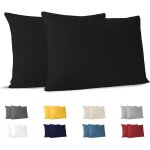 Taie oreiller 50 x 70 cm coton (lot 2) 100% coton jersey 150 gsm - noir - taie oreiller 50x70 cm - noir ...