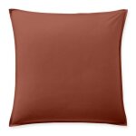 Taie d?oreiller 65x65 cm percale de coton terracotta