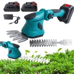Taille haie batterie 2 en 1 sans fil 21v 650w avec 2 batteries et chargeur lames interchangeables 22cm ...