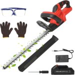 Taille - haie professionnel sans fil 21v avec 1 batterie et chargeur rapide double lame de coupe diamtre ...