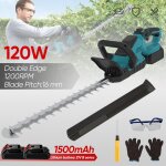 Taille - haies sans fil avec 2 batterie - 52 cm double lame - 1200rpm - 10 batteries de 1500 mah - portable ...