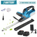 Taille - haie sans fil 21v avec 2 batteries moteur sans balais vitesse : 2000rpm puissance : 800w pour ...