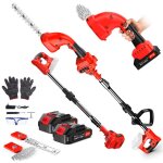 Taille - haie sur perche telescopique electrique sans fil 21v 650w avec 2 batteries tête inclinable 2 ... Taille - haie sur perche telescopique electrique sans fil 21v 650w avec 2 batteries tête inclinable 2 ...