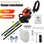 Taille - haie thermique - 24 pouces - 26cc - taille - haie � essence � double lame lat�rale - 0. 74 kw ...