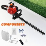 Taille - haie thermique � essence 26cc - fianao - double lame 55 cm - moteur � essence 2 temps - 7500 ...