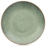 Assiette � dessert en c�ramique - orion - 205 cm - vert - c�ramique �maill�e - motif mouchet�