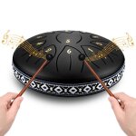 Tambour de langue 6 pouces 11 tons steel tongue drum rain drums instrument percussion avec pilons sac ...