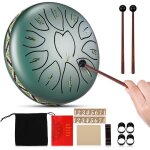 Tambour � langue en acier 6 pouces 11 tons:instrument de percussion en acier pour enfants livr� avec ...
