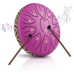 Tambour de langue en acier 6 pouces 11 tons steel tongue drum handpan instrument percussion avec pilons ...