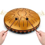 Tambour de langue en aciercouleeur 6 pouces 11 tons c clé steel tongue drum mini tambour handpan avec ... Tambour de langue en aciercouleeur 6 pouces 11 tons c clé steel tongue drum mini tambour handpan avec ...