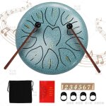 Tambour de langue steel tongue drums 6 pouces 11 tonsavec livre de musique et sac tambour � main pour ...