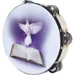 Tambourin  main en bois  double range de grelots en mtal percussions clochettes jeux de tambour