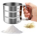 Tamis  farine tenu dans la main dacier de 2 pices tasse de secoueur de farine tasse de tamis de cuisson ...