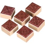 Tampon en caoutchouc en bois - motif dentelle - 6 pièces tampon carré en bois à motif vintage classique ... Tampon en caoutchouc en bois - motif dentelle - 6 pièces tampon carré en bois à motif vintage classique ...