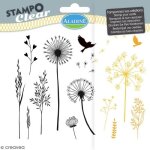 Tampon clear - aladine - gramines - 15 x 125 cm - 13 motifs de fleurs - transparent Tampon clear - aladine - gramines - 15 x 125 cm - 13 motifs de fleurs - transparent