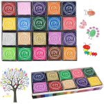 Tampons encreurs pour empreintes digitales pour enfants 20 couleurs lavables adapt�s aux tampons et au ...